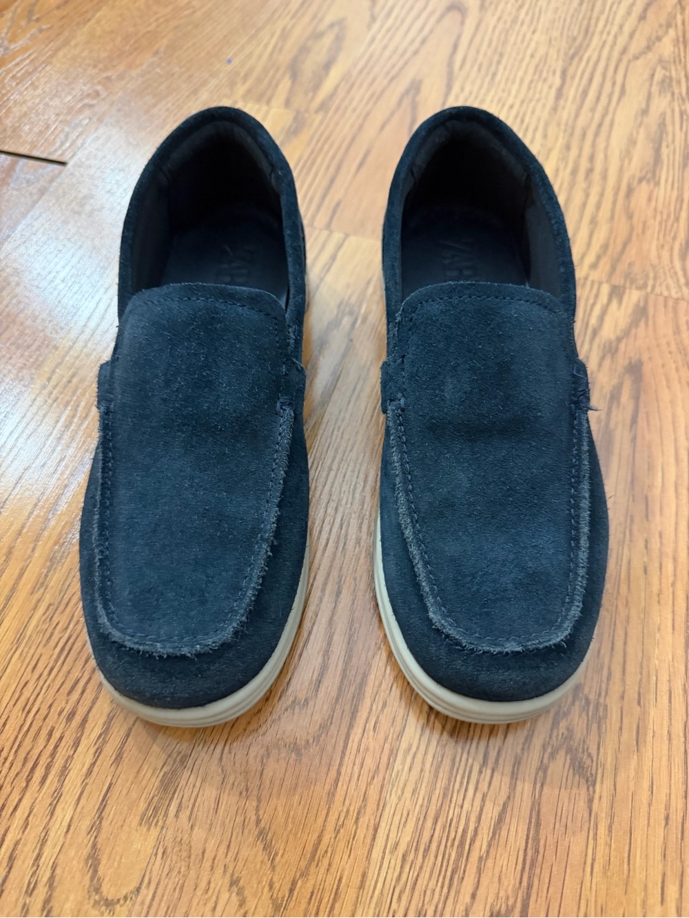 Boys navy Suede Slip-On Loafers